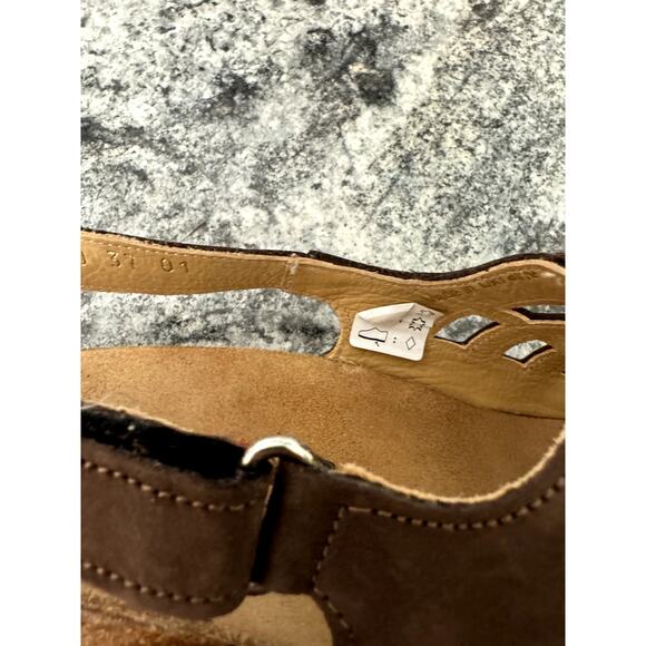 Haflinger Sandal Size 7 Slingback Women's Ts Morgan Slate Flat Footbed Leather - Picture 9 of 13